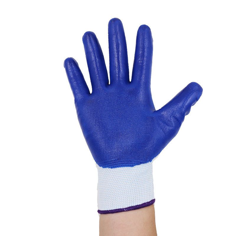 耐磨手套干活工作防滑防水建筑工地橡胶手套批发透气耐油胶皮手套蓝色