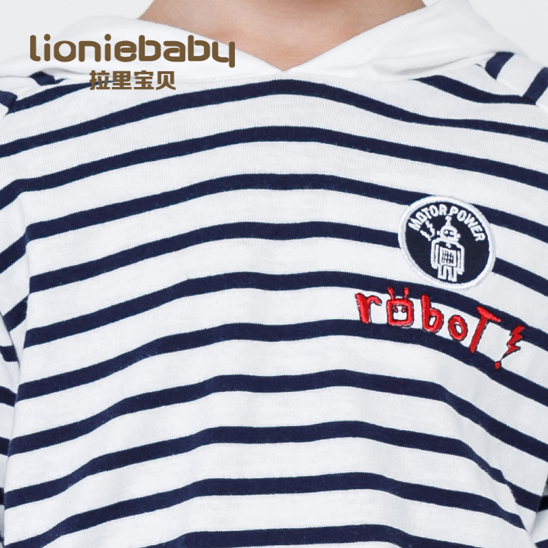 拉里宝贝Lioniebaby童装儿童带帽卫衣宝宝休闲卫衣纯棉内搭棒球服2020春装新款男童L01WS010