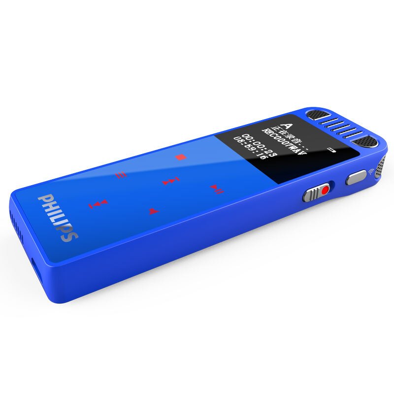 飞利浦录音笔 VTR8060 16G 会议 学习记录 WIFI 语音转文本 APP文件传输分享 智能数字降噪录音笔 蓝色
