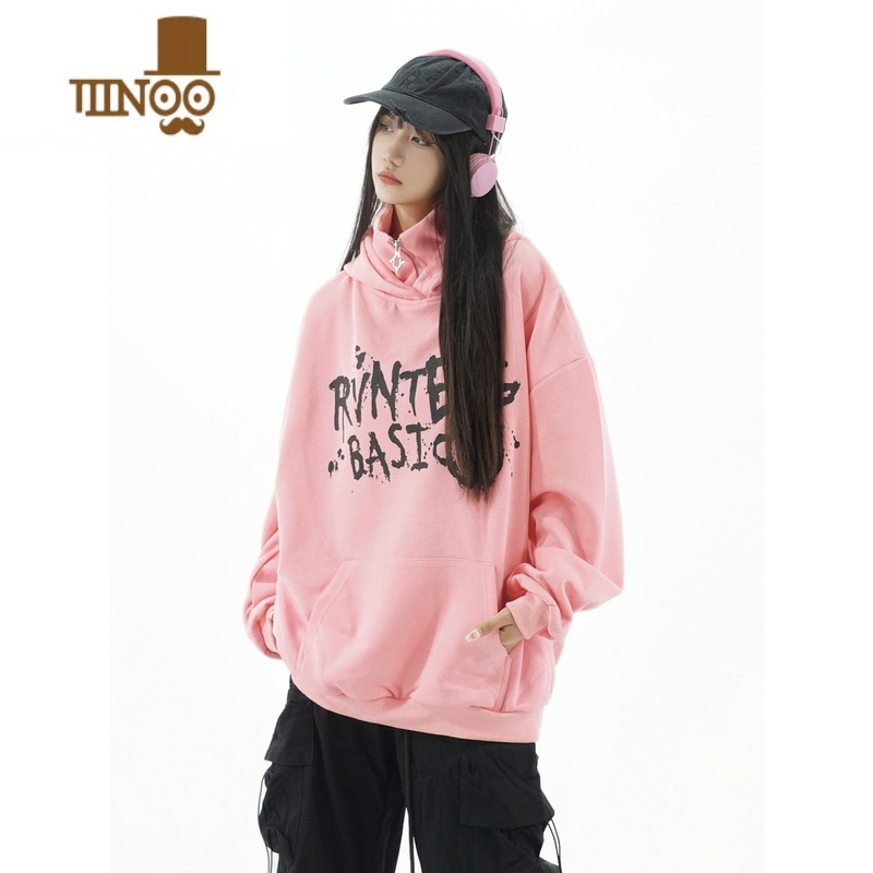 YANXUAmoeba美式高街拉链立领连帽卫衣小众设计感Vibe男女套头帽衫高清大图