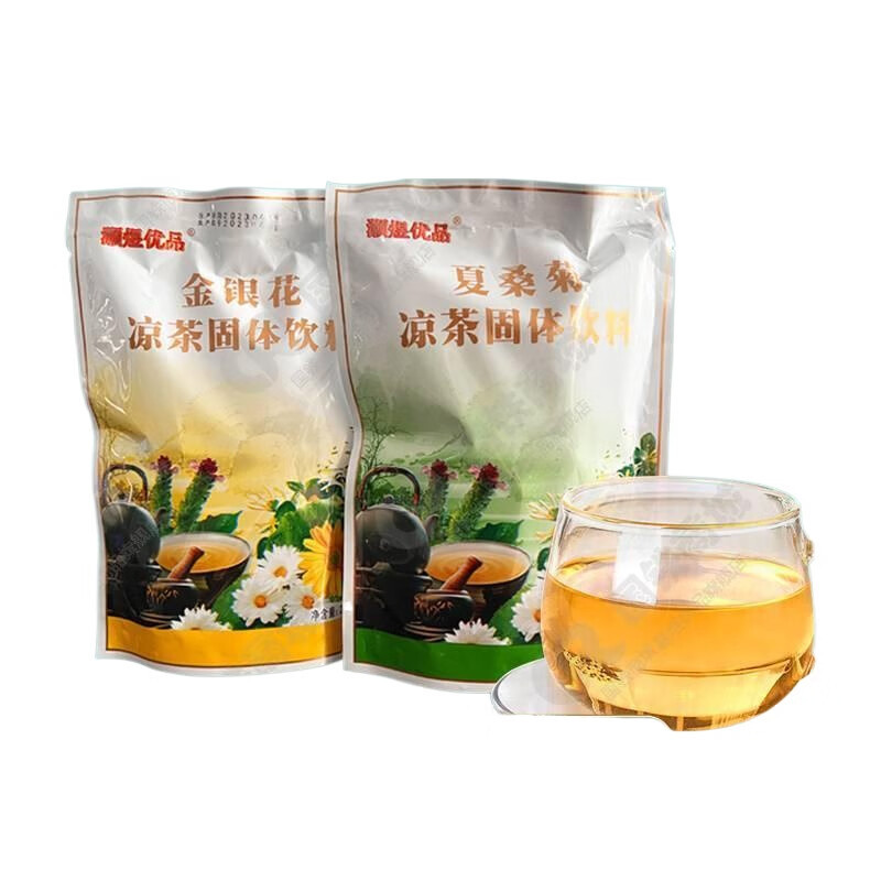 灏煜优品 夏桑菊金银花凉茶固体饮料清凉茶速溶便携四季解暑热凉茶颗粒饮料冲剂200g*4包套装