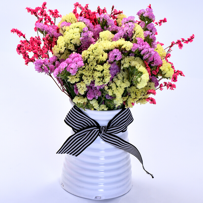 18新款勿忘我花篮套装云南干花花束干花花瓶花篮diy客厅装饰粉色紫色