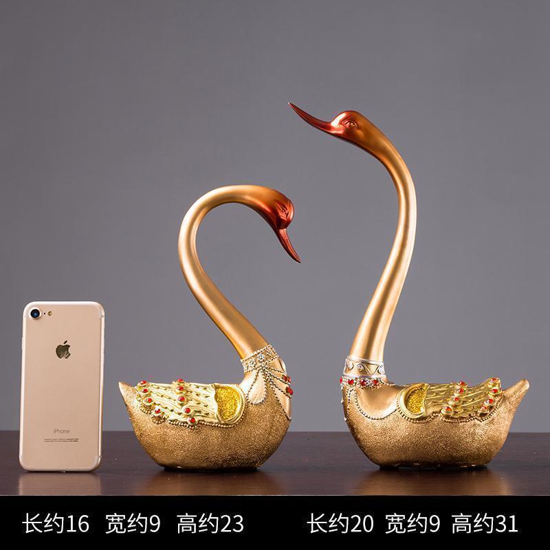 美帮汇天鹅摆件欧式家居家装饰品客厅新婚结婚酒柜创意电视柜高清大图