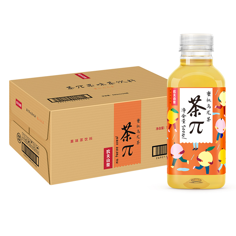 农夫山泉茶π(茶派)果味茶蜜桃乌龙茶500ml*24瓶整箱