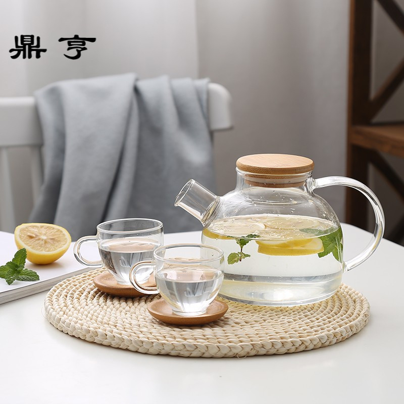 鼎亨欧式简约花茶壶煮水果茶壶套装陶瓷玻璃下午茶花果茶茶具蜡烛