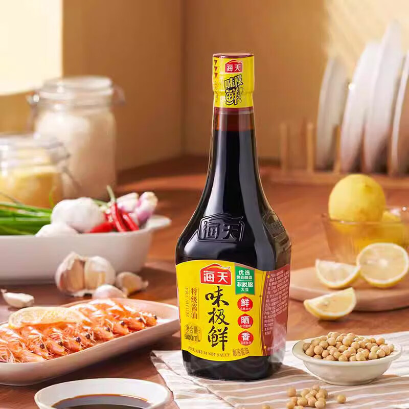 海天 味极鲜酱油500mL×2(玻璃瓶) 调味品 炒菜凉拌菜调料 KJDF-20250327-0007高清大图