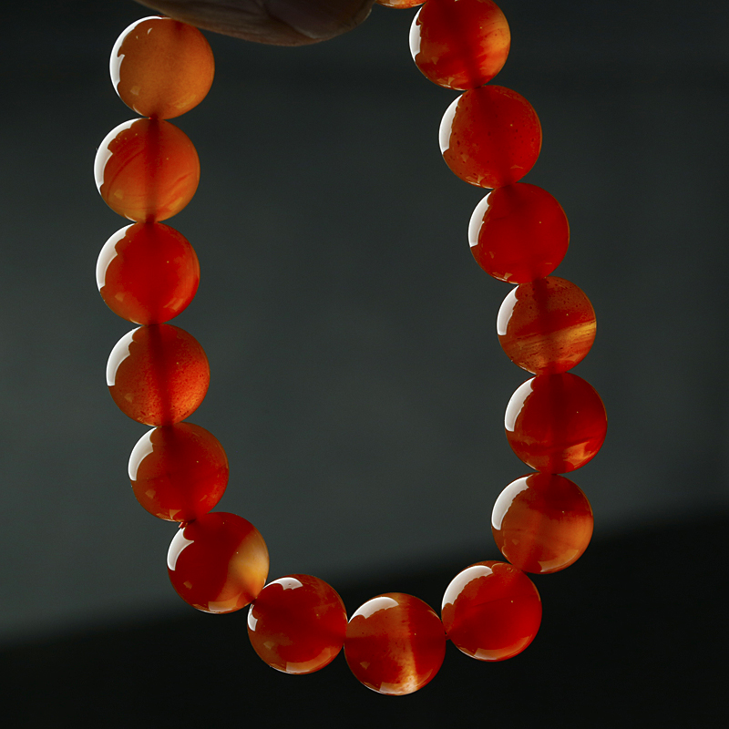 天然冰种南红玛瑙手链实物发货编号02 直径11毫米送女朋友老婆情人节七夕生日礼物
