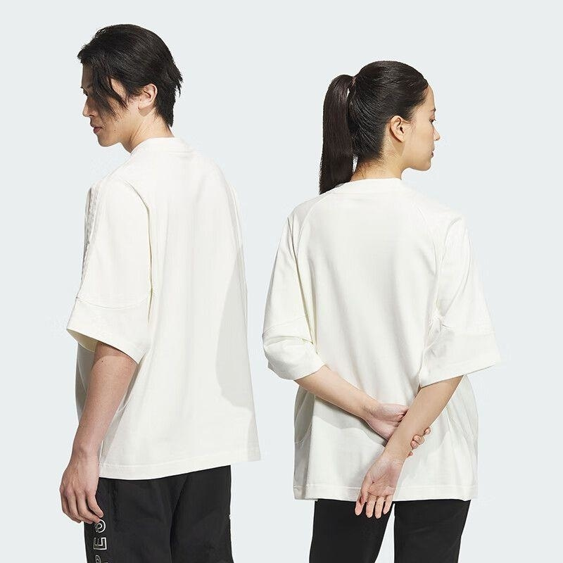 adidas/阿迪达斯男女装 三条纹情侣运动休闲短袖T恤 JI6643 C