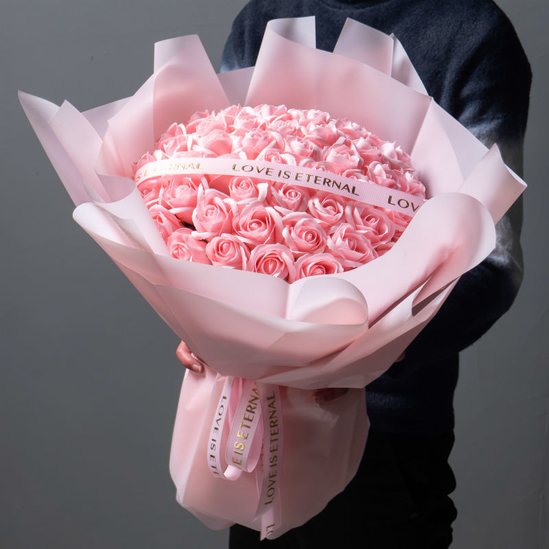 工匠时光 情人节礼物99朵香皂玫瑰花束蓝色妖姬永生花送女友老婆闺蜜