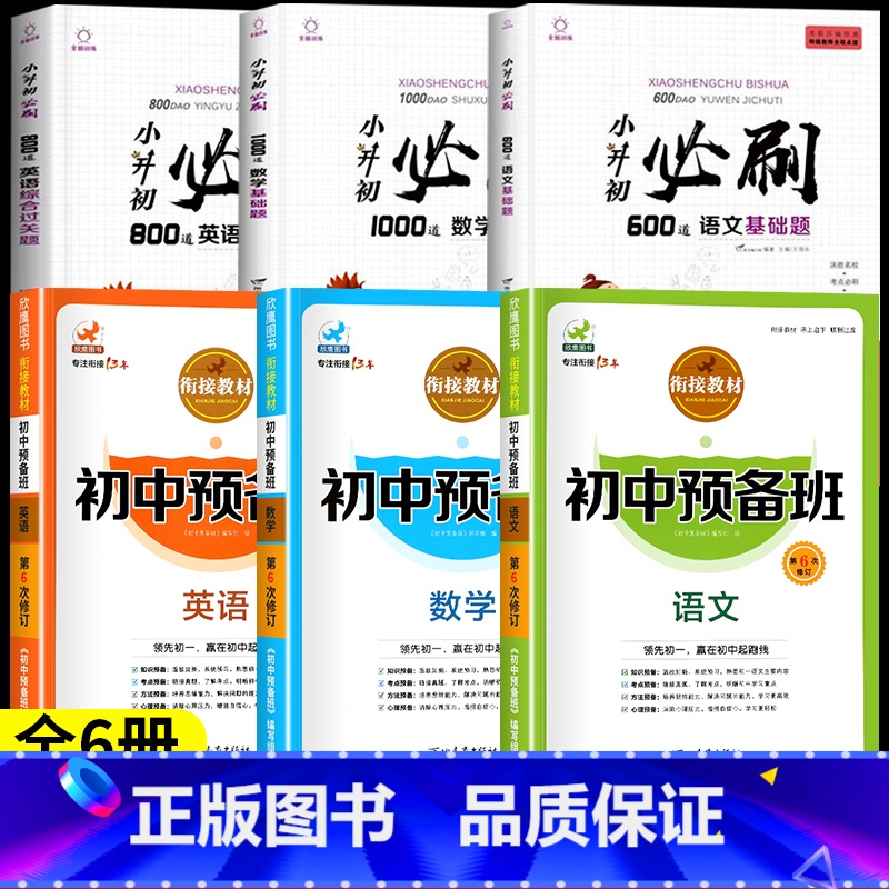 [全6册]小升初必刷题+小升初预备班 小学升初中 [正版]2024小升初必刷题人教版语文数学英语总复习资料书专项训练习册