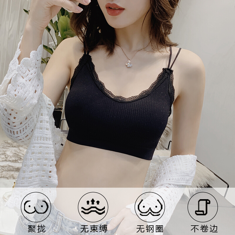 波迷娜(BOMINA)高中生无钢圈美背聚拢裹胸少女内衣美背吊带网红内衣女无钢圈裹胸抹胸学生高中少女聚拢性感文胸