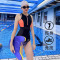 Speedo速比涛女子连体泳衣潮流复古风泳衣拉链高领训练服