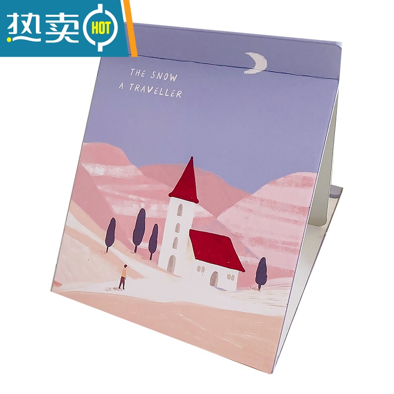 敬平ins风便携折叠化妆镜家用可爱大号宿舍梳妆镜学生桌面台式小镜子 杏色 小号-蓝格小花便携式用镜高清大图