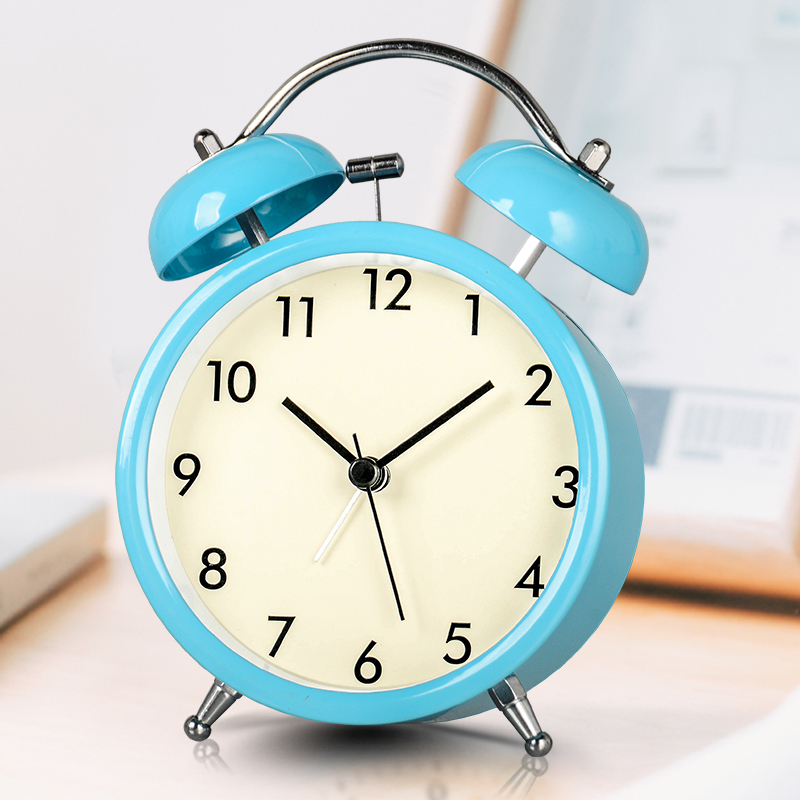 汉时hense创意学生金属夜灯小闹钟现代简约超大声懒人时钟ha02视频