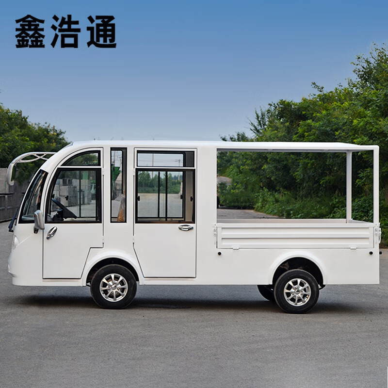 鑫浩通 电动货车四轮观光车巡逻车纠察车带斗皮卡4-5座拉货转运载货车加强版