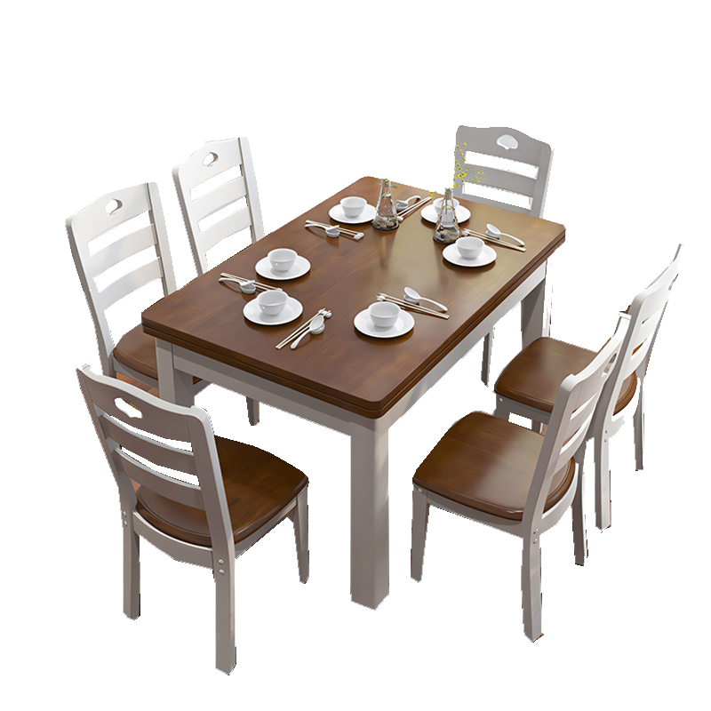 圣承启木质餐桌六椅1.2m张高清大图