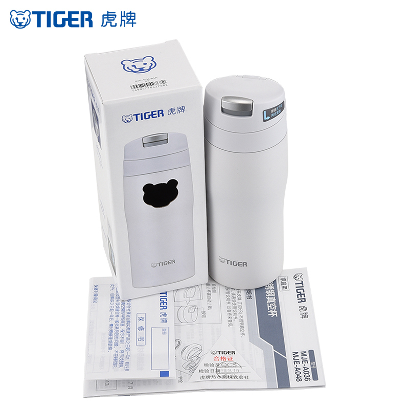 虎牌(Tiger)保温杯原装进口超轻保冷杯304不锈钢单手易开自动落锁MJE-A036 360ML