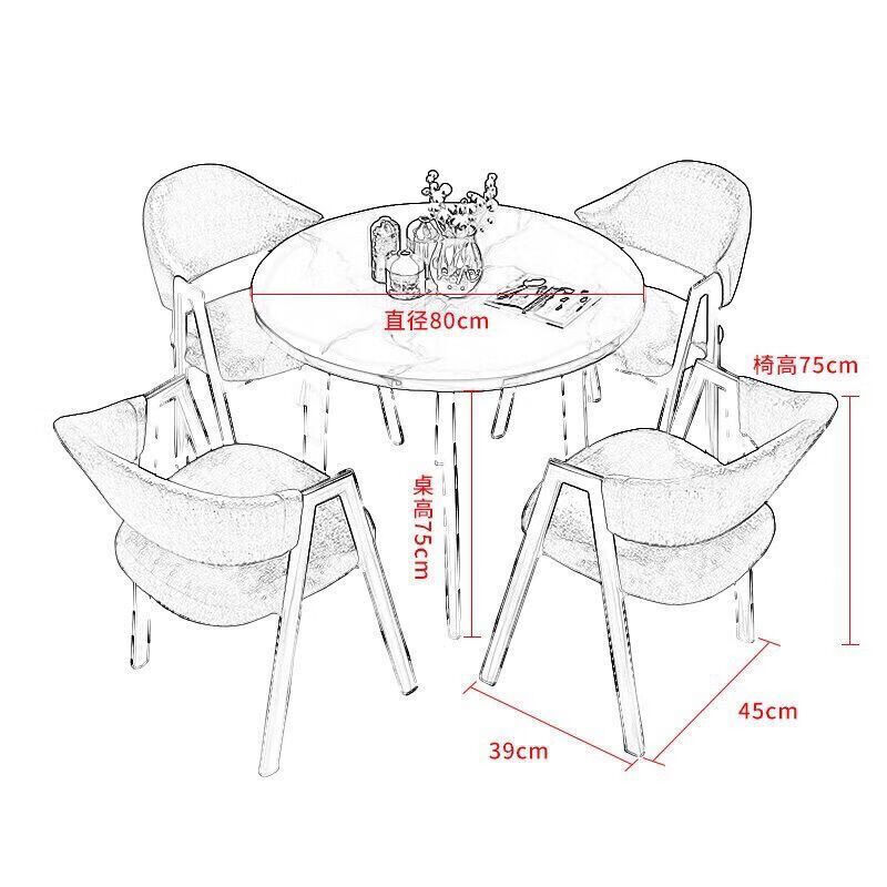 鑫金虎 商务洽谈桌椅组合休闲咖啡圆桌布椅 0.8米一桌二椅高清大图