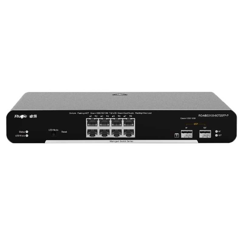 锐捷RG-NBS3100-8GT2SFP-P 8口千兆交换机