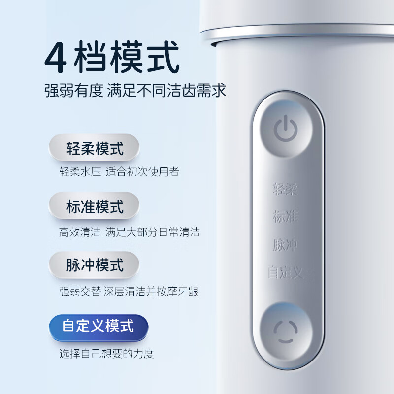 拜尔V3 电动冲牙器 伸缩便携式正畸洗牙声波去除超水牙线牙套清洁牙神器自由白高清大图