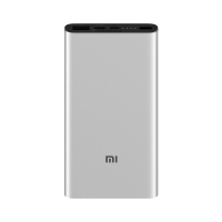 xiaomi/小米移动电源3 10000mAhUSB-C双向快充版超薄便携大容量快充迷你金属冲电充电宝 银色