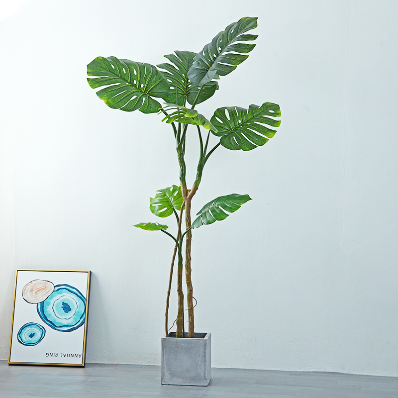 假绿植仿真龟背叶盆栽北欧ins风龟背竹植物客厅大型室内装饰造景