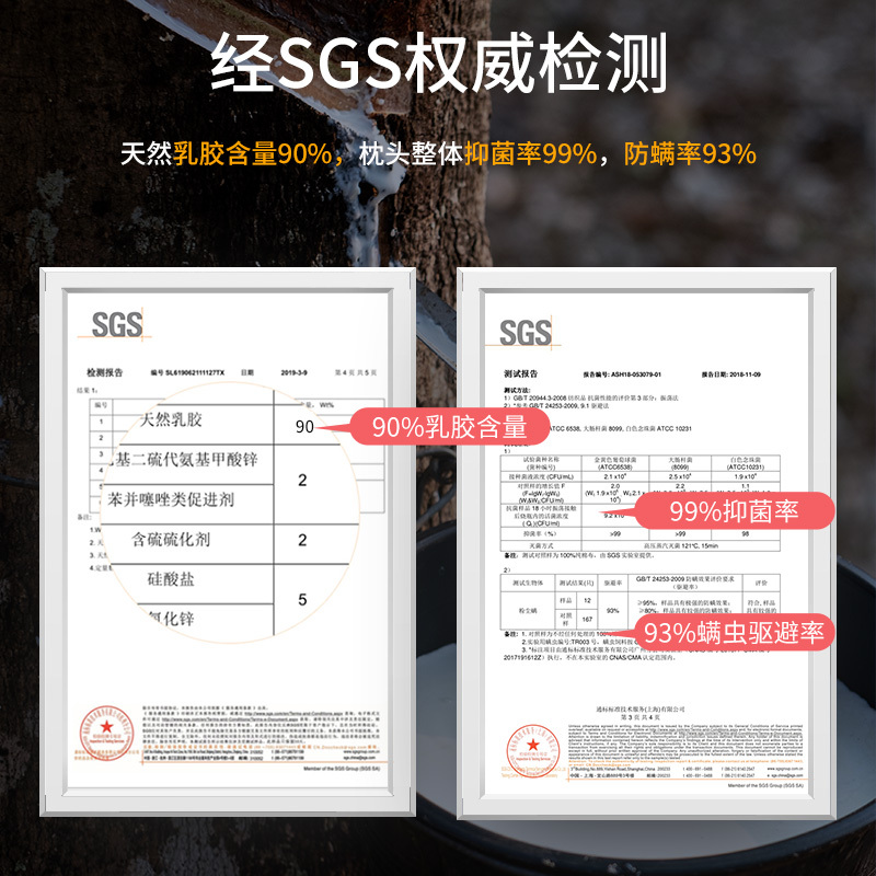 AiSleep睡眠博士 乳胶释压按摩枕 成人枕乳胶 护颈枕 颈椎枕 加长 枕芯/枕头 春季夏季秋季冬季