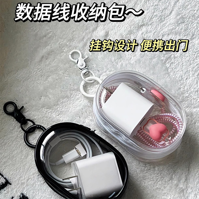 [补贴10%]透明数据线收纳包旅行外出数码充电器理线保护可视多用整理便携包