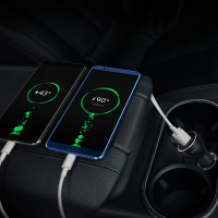 荣耀SuperCharge原装车载快速充电器 一拖二多功能快充双usb车充 华为P20 mate10 安卓苹果通用充