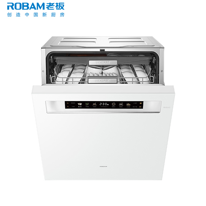 老板(Robam)[21天智能投洗]盐系G2Max150L以上大容量嵌入式洗碗机全自动开关门独立消毒烘干W76A-G2