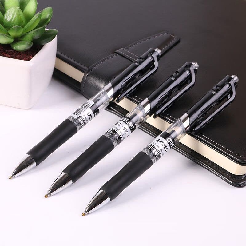 得力 S02 0.7mm中性笔 12支/盒 (单位:支) 黑图片