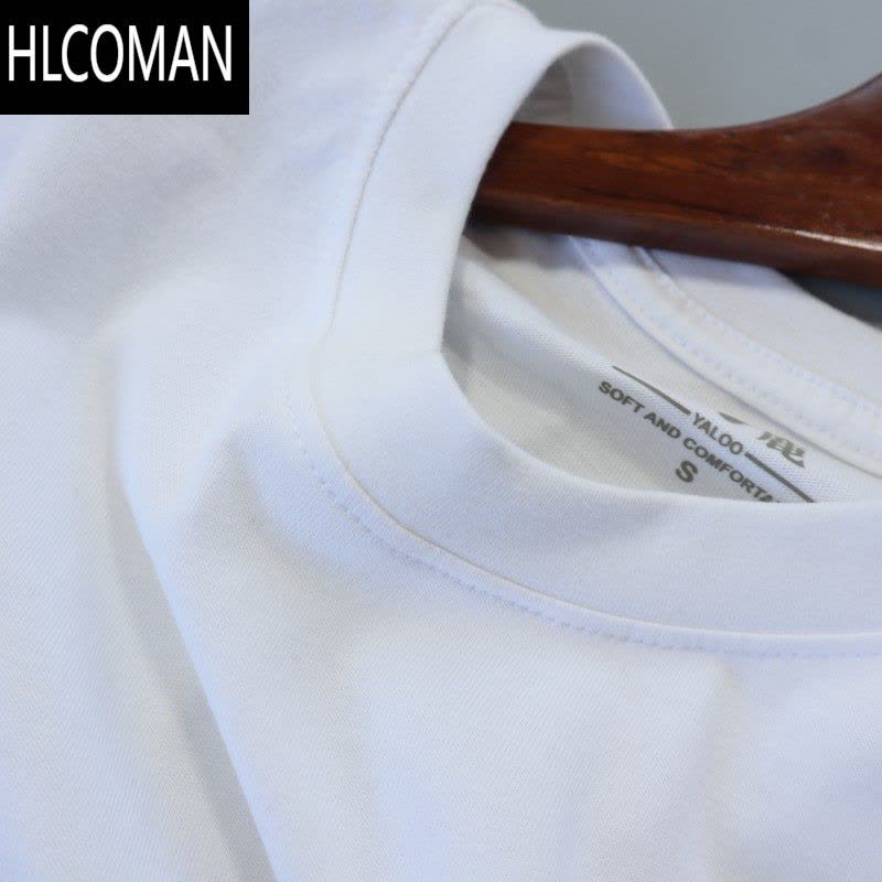 HLCOMANya家男士夏季新款100棉短袖T恤男装圆领休闲时尚百搭T恤上衣图片