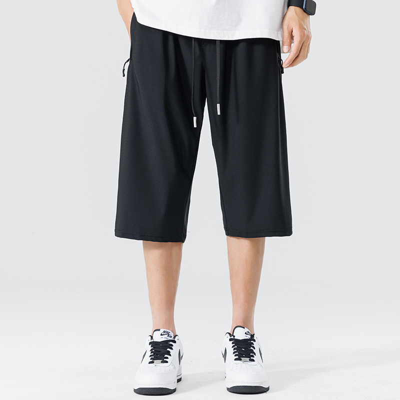 爷特yete冰丝直筒七分裤男夏季薄款透气休闲七分中裤加大码运动裤