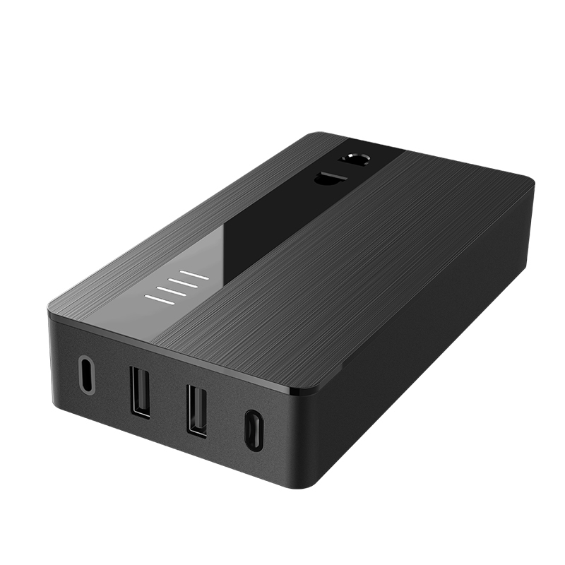 aigo爱国者TM1305混合充移动电源 充电宝 电源适配器转换器2口usb type-c接口 黑色