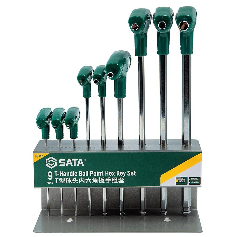 世达(SATA) 09117 T型球头内六角扳手组套/9件高清大图