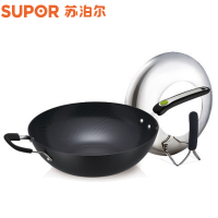 苏泊尔（SUPOR） PC32T2炒锅不粘锅陶晶健康轻油烟炒菜锅 电磁炉燃气灶通用锅具 有副手柄 直径32CM