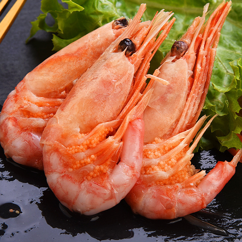第三件99博大蓝蝶丹麦进口北极熊北极虾冰虾熟冻腹籽北极甜虾净重500g