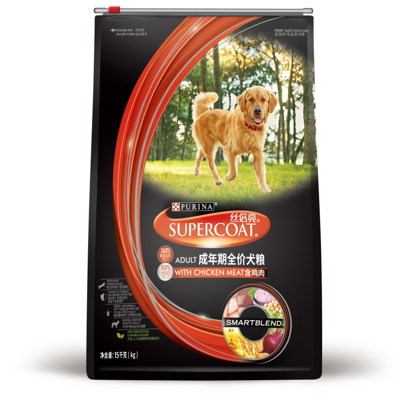 丝倍亮(supercoat)成犬全价犬粮15kg成年期通用狗粮30斤