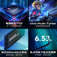vivo Z5x 6+128G 幻彩粉 5000mAh大电池 AI三摄 骁龙710 旗舰性能 全面屏 全网通4G手机