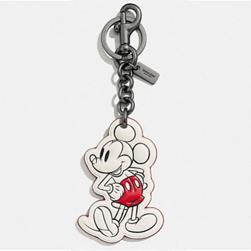 [直营]Disney x Coach 蔻驰 联名限量版 米奇匙扣包包挂饰 牛皮 箱包配件