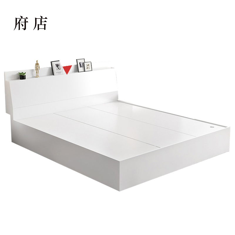 府店榻榻米板式床员工床公寓单人床双人床暖 白 色[斜靠无抽款]1800mm*2000mm