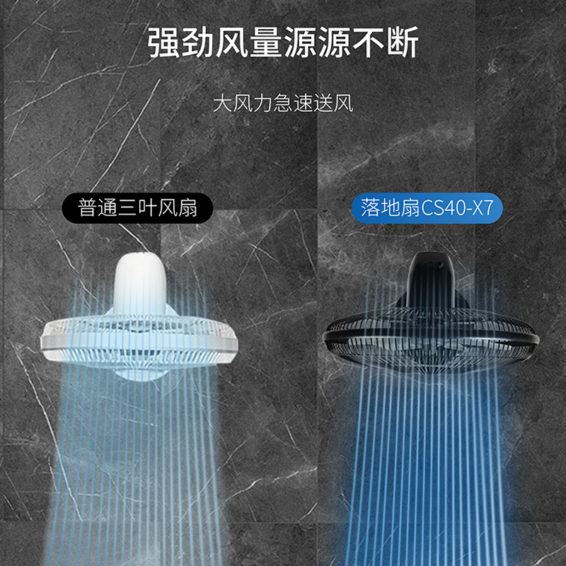 艾美特(Airmate) 电风扇 CS40-X7 落地扇 电扇 五叶 3档 机械款 2小时定时 升降家用 空调伴侣