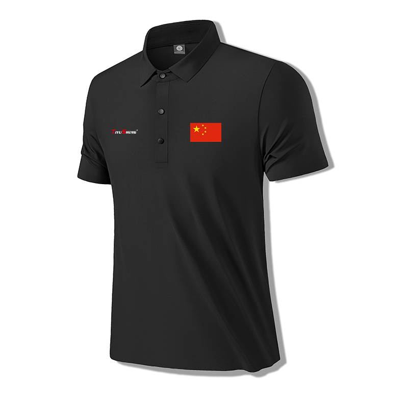 体育生/TIYUSHENG 冰丝密丝特POLO衫2024夏季新款 黑色 5XL
