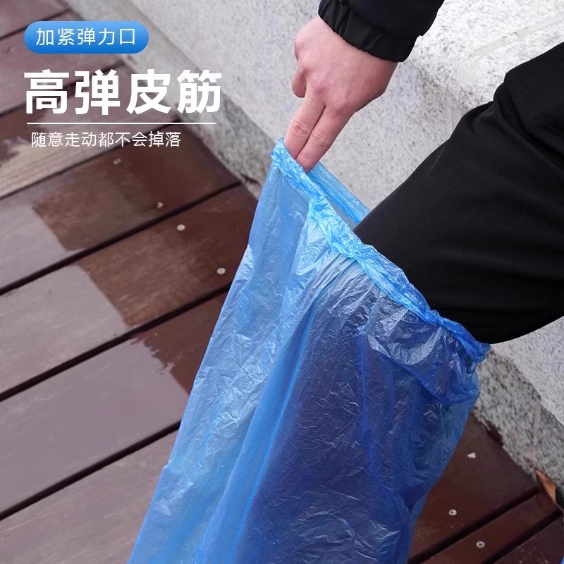 [补贴10%]一次性雨鞋鞋套下雨天防水防滑透明塑料加厚耐磨脚套防雨高筒长筒高清大图