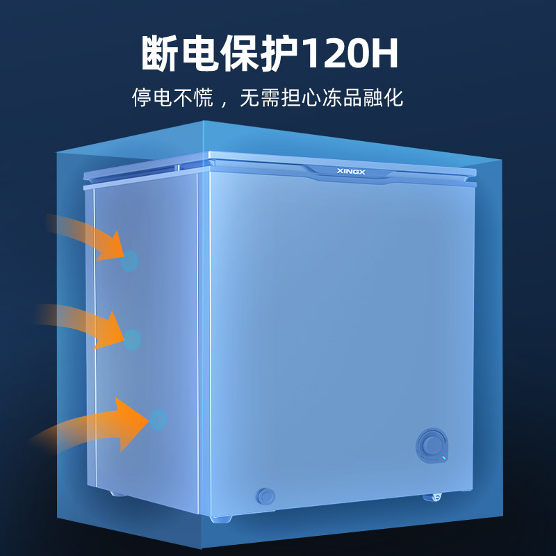 星星(XINGX)140升家用小型冷藏冷冻转换单温卧式冰柜厨房商用保鲜设备超市便利店冷柜节能微霜BD/BC-140KE高清大图
