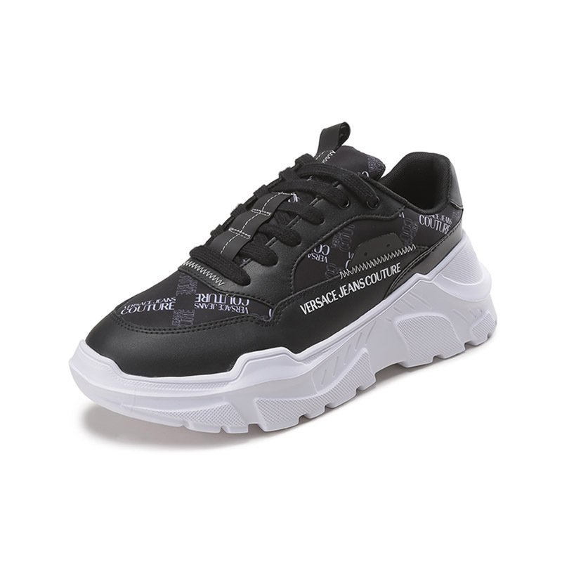 范思哲versacejeanscouture男士织物配皮系带休闲运动鞋73ya3scazs397