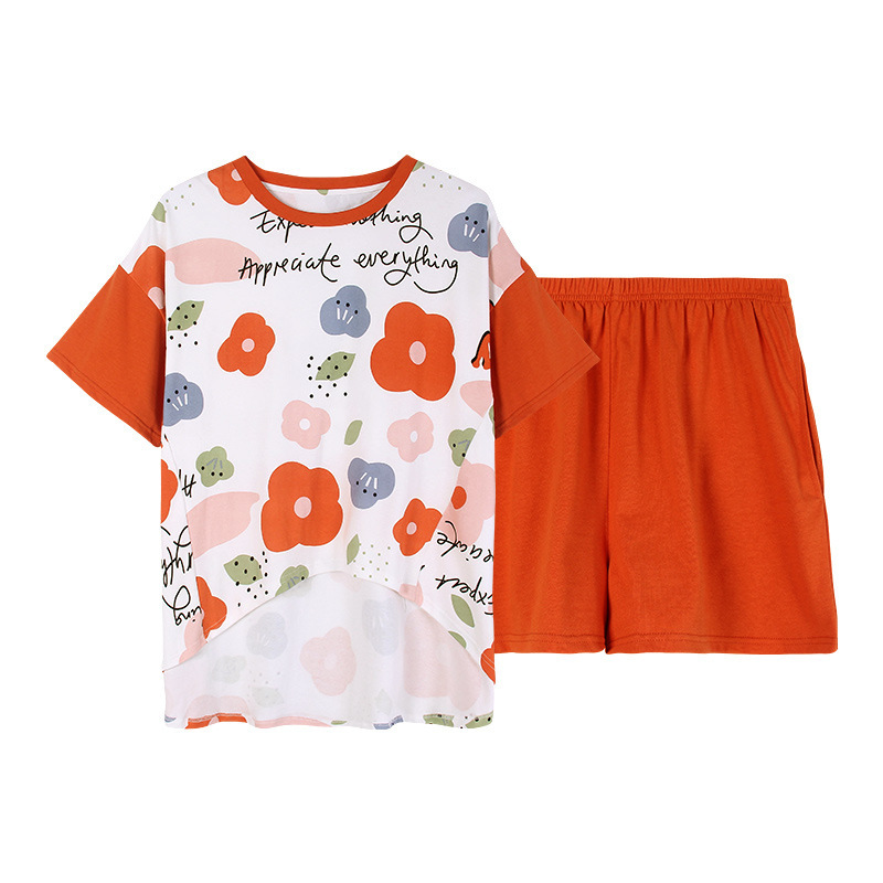 俞兆林睡衣女士夏季薄款短袖纯棉两件套装韩版夏天家居服夏可外穿女