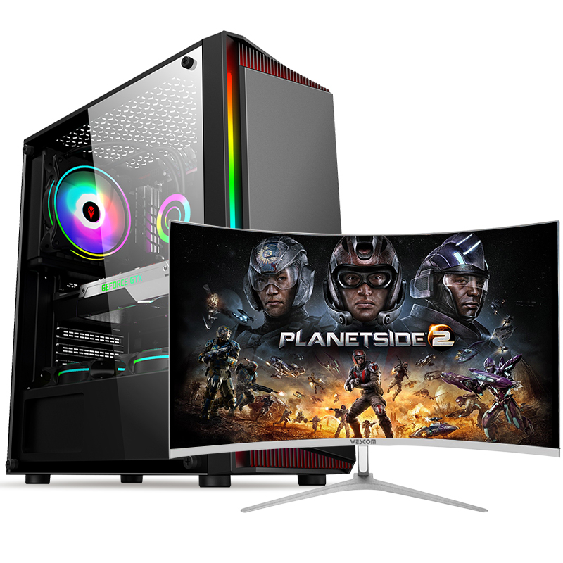 铭能i9级十二核E5-2673V3/RTX2060S 8G独显/32G内存/512G固态 台式电脑 台式机 DIY组装机 电脑主机 组装电脑 家用办公学生游戏电脑台式+32英寸曲面