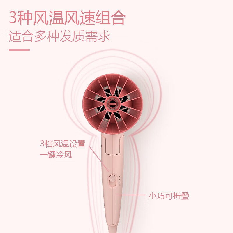 飞利浦 吹风造型套装 负离子小花筒电吹风+卷直两用 直发器 商品型号:BHP398/05高清大图