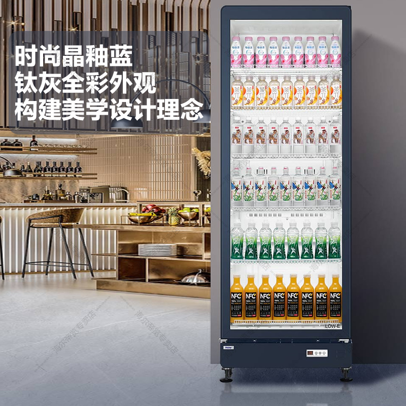 海尔冰柜超市饮料冷藏展示柜冰柜冷藏展示柜保鲜无霜风冷冷藏超市展示柜冰箱SC-537E大单门高清大图